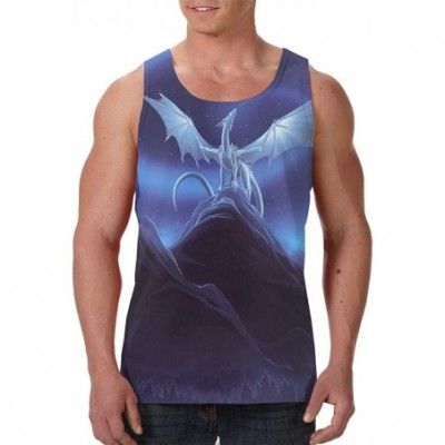 Undershirts Men's Fashion Sleeveless Shirt- Summer Tank Tops- Athletic Undershirt - Galaxy Dragon King - CR19DWC2W8S