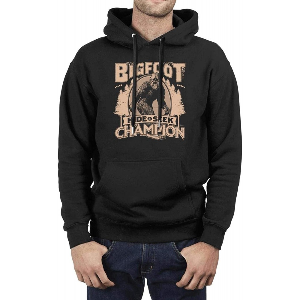 Undershirts Bigfoot Hide and Seek Champion3 Young Men Hoodies Round Neck Vintage Sports Meets - Black-20 - CQ19COCZLCK