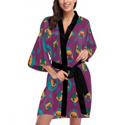 Robes Custom Funny Penguins Women Kimono Robes Beach Cover Up for Parties Wedding (XS-2XL) - Multi 4 - C0194UOX6OZ