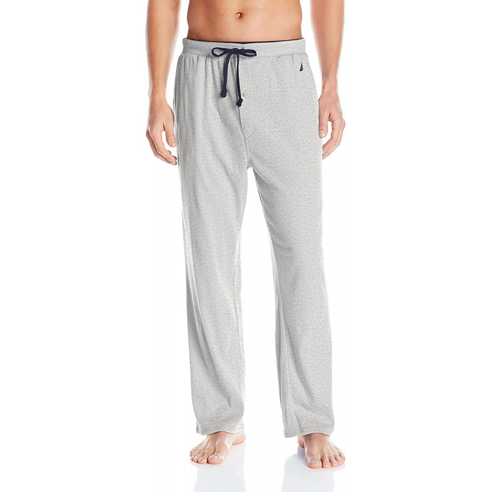 Sleep Bottoms Men's Soft Knit Sleep Lounge Pant - Grey Heather - C1183INXWOK