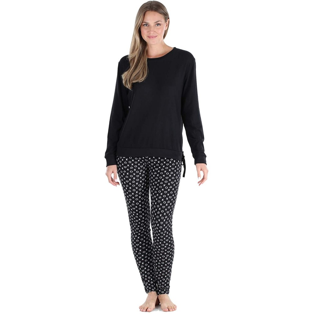 Sets Women's Long Sleeve Top and Pajama Pant Set - Xoxo - C818QAKQ9AX