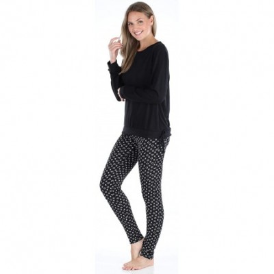 Sets Women's Long Sleeve Top and Pajama Pant Set - Xoxo - C818QAKQ9AX