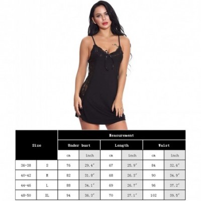 Baby Dolls & Chemises Women Full Slips Lace Chemise Lingerie Set Mini Teddy Babydoll Sexy Sleepwears Short Nightdress Nightwe...