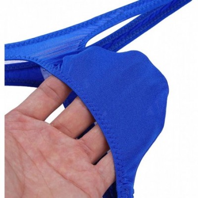 G-Strings & Thongs Men's Sexy Low Rise Bulge Pouch Jockstrap Mini G-String Thongs Underwear Underpants - Blue - CR18EGEI3LE