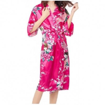 Robes Women's Bath Wrap Towels Pjs Peacock Lounger Bathrobe Knit Robe AS4 M - As4 - CV19DCWN2QX