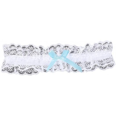 Garters & Garter Belts 2019 Sexy Lace Wedding Garters for Bride with Bow Party Prom Leg Garter - 4-blue - CG18G3DS5NR