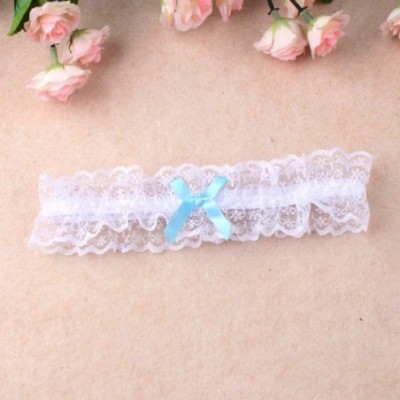 Garters & Garter Belts 2019 Sexy Lace Wedding Garters for Bride with Bow Party Prom Leg Garter - 4-blue - CG18G3DS5NR