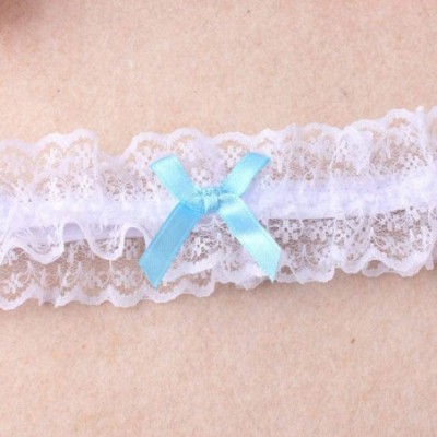 Garters & Garter Belts 2019 Sexy Lace Wedding Garters for Bride with Bow Party Prom Leg Garter - 4-blue - CG18G3DS5NR