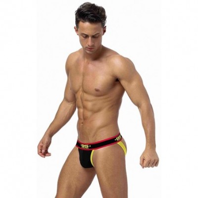 G-Strings & Thongs Men's Jockstraps Athletic Supporters Cotton Work Out Underwear - 3*black - CU18Z0Z4I8D