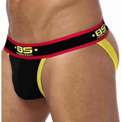 G-Strings & Thongs Men's Jockstraps Athletic Supporters Cotton Work Out Underwear - 3*black - CU18Z0Z4I8D