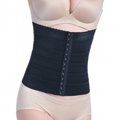 Bustiers & Corsets Women's Waist Trainer Corset Shapewear Cincher Elastic Rubber String Body Shaper - Black - CW18D4U8G4T