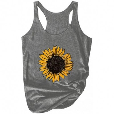 Thermal Underwear Women's Short Sleeve- Women Plus Size Summer Sunflower Print Round Neck Sleeveless T-Shirt Top Tank - A1-gr...