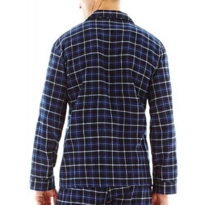 Sleep Sets Classics Big and Tall Flannel Plaid Pajama - Black - C611PZFFV9R