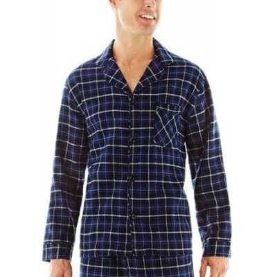 Sleep Sets Classics Big and Tall Flannel Plaid Pajama - Black - C611PZFFV9R