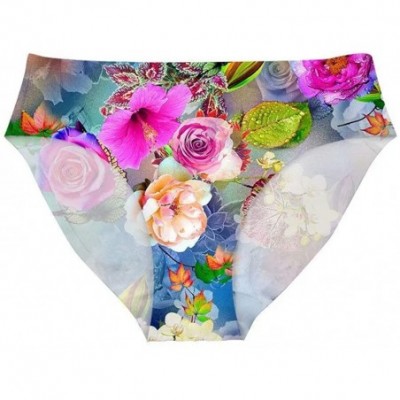 Panties Women Panties Elastic Low Waist Girl Hipsters Underwear Funny Gift - Flower 5 - C618MHYUS6X