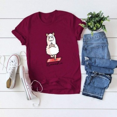 Tops Easter Women Lady Letter Printed Short Sleeve T-Shirt Casual Loose Top Tunics - A3-wine - C8196H7XMLO