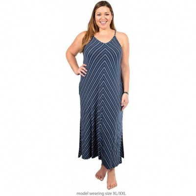 Nightgowns & Sleepshirts Womens Maxi Dress- Joyful Cami Caftan Loungewear- Small and Plus Size- Premium Fabric-XS to XXL - Ni...