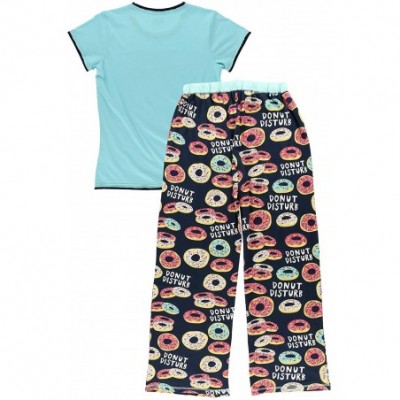 Sets Women's Pajama Set- Short Sleeves with Cute Prints- Relaxed Fit - Donut Disturb Pajama Set - CG18GG9XMMM