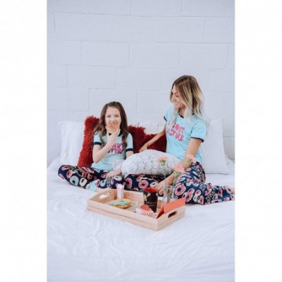 Sets Women's Pajama Set- Short Sleeves with Cute Prints- Relaxed Fit - Donut Disturb Pajama Set - CG18GG9XMMM