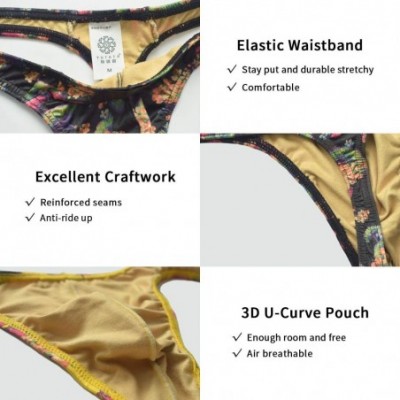 G-Strings & Thongs Men's Thong Underwear Low Rise T-Back Bikini Briefs G-String Camouflage Underwear - 2pack Mix - CF18XETYM4M