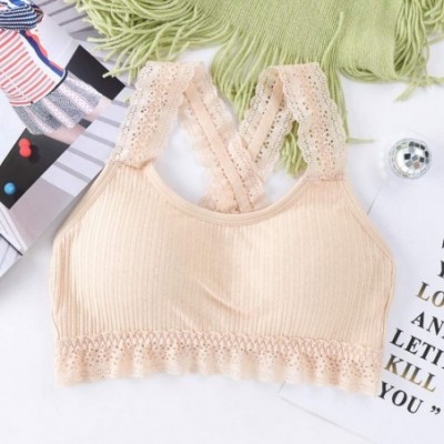 Camisoles & Tanks Women Sexy Bra Solid Vest Lace Camisole Breathable Push Up Top Underwear Wrapped Tube Top Small Gathered Br...