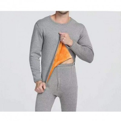 Thermal Underwear Mens Thermal Underwear Ultra Soft Fleece Lined Long Johns Winter Warm Base Layer Top and Bottom - Dark Grey...