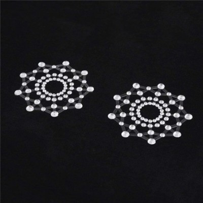 Accessories Adhesive Stickers Nipple Covers Disposable Lingerie Breast Pasties Flower Shape 1Pair - White - CS18WY829T5