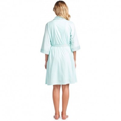 Robes Women's Sleepwear 2 Piece Nightgown and Robe Set - Polka Dot Green - CX18H3N3UGE