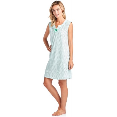 Robes Women's Sleepwear 2 Piece Nightgown and Robe Set - Polka Dot Green - CX18H3N3UGE