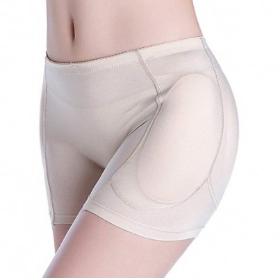 Shapewear Women Plus Size Seamless Hips and Butt Lifter- 4 Removable Pads Enhancer Panties Best Booty Pop Underwear - Beige -...