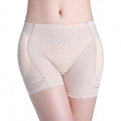 Shapewear Women Plus Size Seamless Hips and Butt Lifter- 4 Removable Pads Enhancer Panties Best Booty Pop Underwear - Beige -...