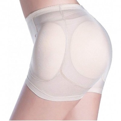 Shapewear Women Plus Size Seamless Hips and Butt Lifter- 4 Removable Pads Enhancer Panties Best Booty Pop Underwear - Beige -...