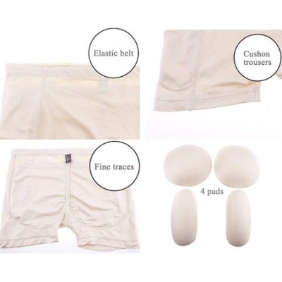 Shapewear Women Plus Size Seamless Hips and Butt Lifter- 4 Removable Pads Enhancer Panties Best Booty Pop Underwear - Beige -...