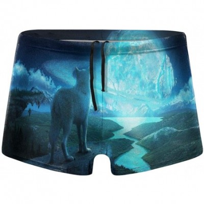 Boxers Cool Men's Boxer Shorts Printed Surf Boxer Shorts Pants Soft and Comfortable Quick Dry - Black - CO19DYA9CS3