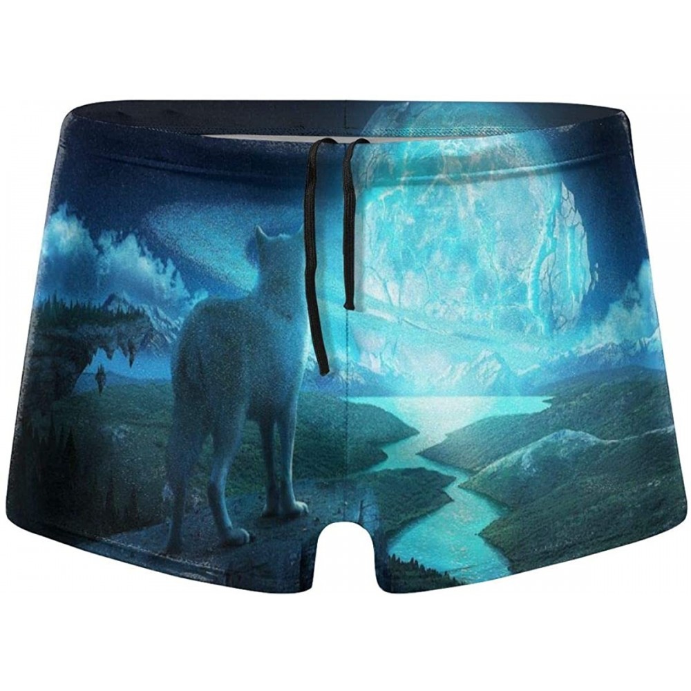 Boxers Cool Men's Boxer Shorts Printed Surf Boxer Shorts Pants Soft and Comfortable Quick Dry - Black - CO19DYA9CS3