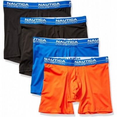 Boxer Briefs Men's Competition Comfort 5" Boxer Brief Multipack - Black/Bright Nautical Blue/Tropical Orange- 4 Pack - CP18RH...