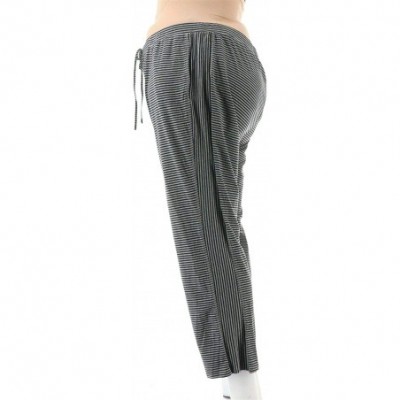 Bottoms Loungewear Cozy Knit Striped Lounge Pants A302405 - Black - C2195UQHEXW