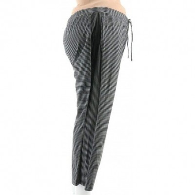 Bottoms Loungewear Cozy Knit Striped Lounge Pants A302405 - Black - C2195UQHEXW