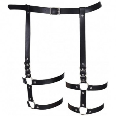 Garters & Garter Belts Women's Leather Body Harness Garter Lingerie Leg cage Waist Belt Punk Gothic Plus Size Photography Roc...