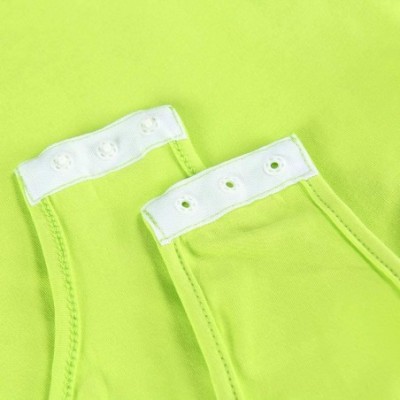 Shapewear Women's Sexy One Shoulder Solid Sleeveless Bodysuit Stretchy Leotard Top - Neon Green - C418SXZYWI6