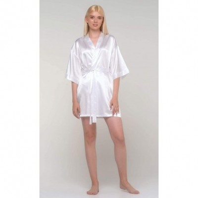 Robes Personalized Satin Robe with Personalized Name - White - CA199KNE6KG