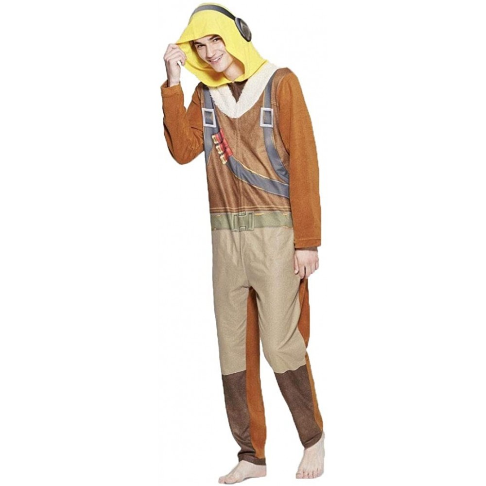 Sleep Sets Men's Fortnite Long Sleeve Union Suit - Brown - CU195UUZCTC