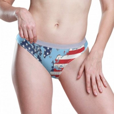 Panties Women's Underwear Colorado State Map Bikini Panties - World Map and Usa Flag - CO18X6RILHX