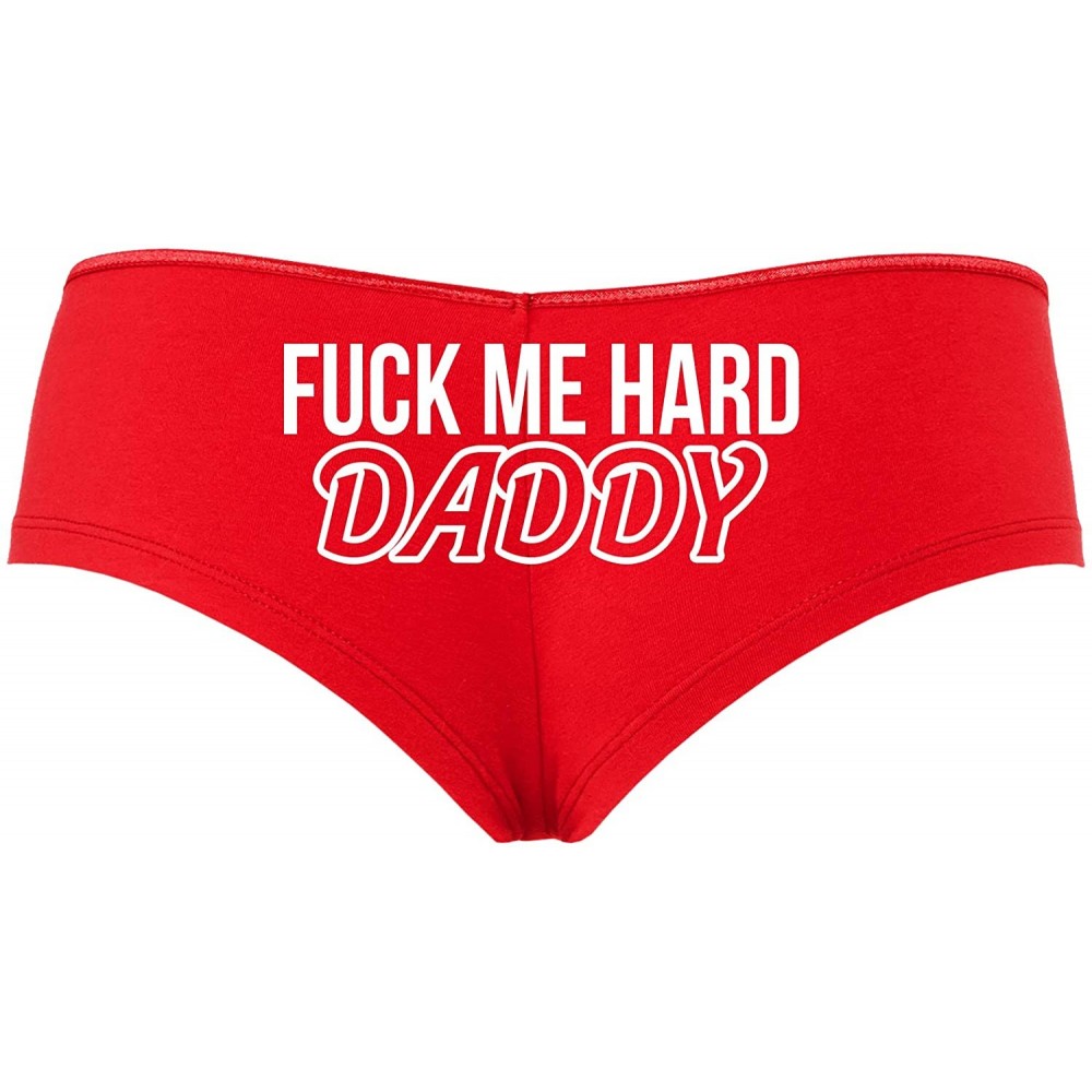 Panties Fuck Me Hard Daddy Pound Me Master Slutty Red Boyshort - White - C3195CT7H3U