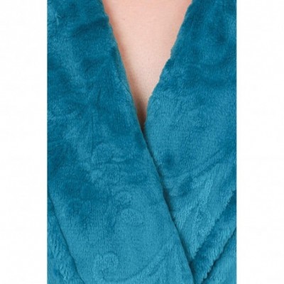 Robes Women's Bathrobe Sleepwear Soft Comfortable Spa Robe Loungewear - Sylvain Teal - CK18AWUS6U8