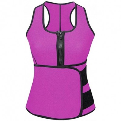 Shapewear Women's Neoprene Waist Trainer Vest Adjustable Body Shaper for Eight Loss - Purple - C818RGS59N8