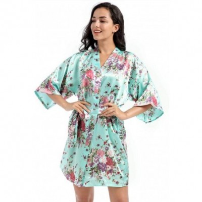 Robes Sexy Summer Womens Sleep Robe Nightgown Yukata 2020 Lady Rayon Short Kimono Bath Gown Sleepwear Bathrobe A1 M A1 - C019...