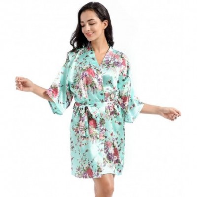 Robes Sexy Summer Womens Sleep Robe Nightgown Yukata 2020 Lady Rayon Short Kimono Bath Gown Sleepwear Bathrobe A1 M A1 - C019...