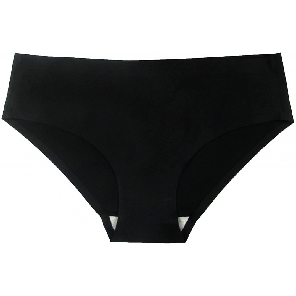 Panties Super Stretch Smooth Edge Bikini - Black - C017X6NU2LU