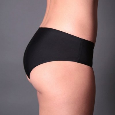 Panties Super Stretch Smooth Edge Bikini - Black - C017X6NU2LU